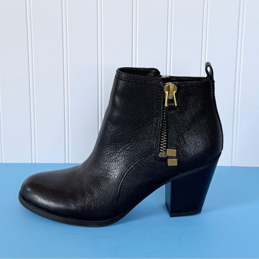 Franco Sarto Diana Dual Side Zip Leather Ankle Booties Size 7M - Picture 7 of 17
